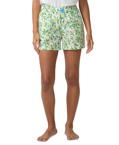 Hue Women's Cotton Pajama Voile Boxer Short In Green