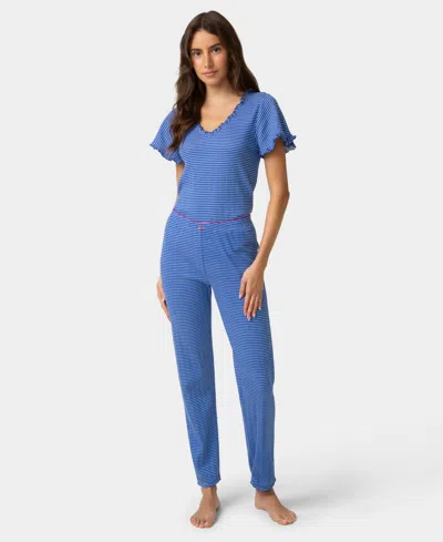 Hue Women's Cotton Pointelle Pajamas Jogger In Blue