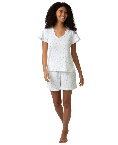 Hue Women's Cotton Pointelle Pajamas Top In White