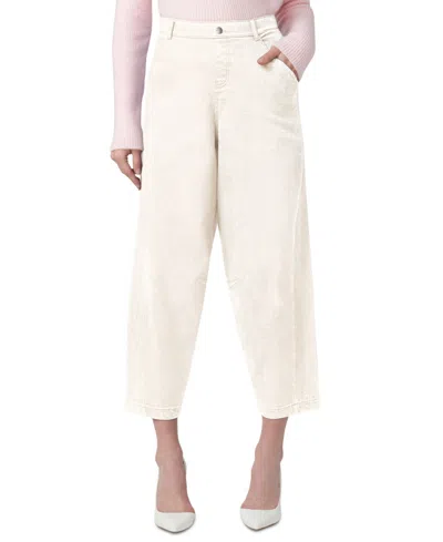 Hue Women's Denim Barrel-leg Skimmer Leggings In Off White