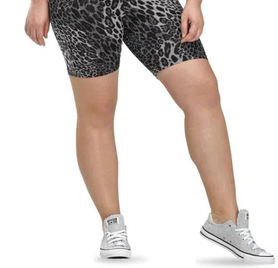 Hue Women's Essentials High Rise Wavy Leopard Bike Shorts In Black