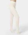 Hue Opaque Control Top Sheer Rib Tights In White