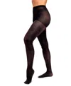 Hue Women's Faux-translucent Fleece-lined Tights U24206 In Black