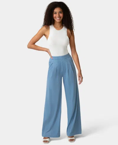 Hue Women's Fluid Denim Palazzo Sleepwear Pant In Blue
