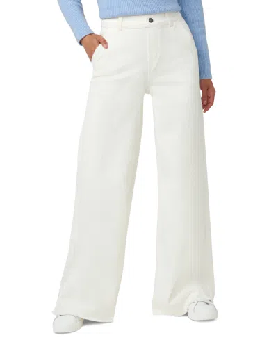 Hue Denim-like Wide-leg Legging In Off White