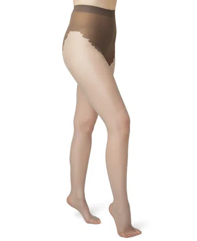 HUE WOMEN'S FRENCH LACE CONTROL TOP PANTYHOSE