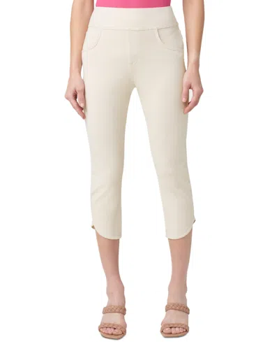 Hue Women's Game Changing Tulip-hem Denim Capri Leggings In Pumice Stone