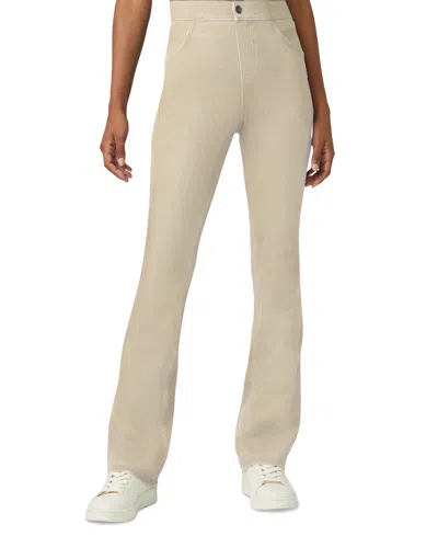 Hue Ultra Soft High Rise Denim Baby Bootcut Leggings In White Pepper