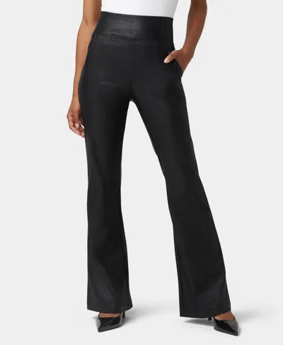 HUE WOMEN'S HIGH RISE SHIMMER FLARE LEGGINGS PANTS