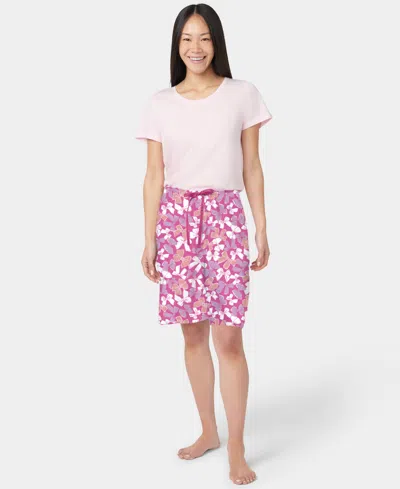 Hue Women's It's Raining Bows Printed Bermuda Pajama Shorts In Pink