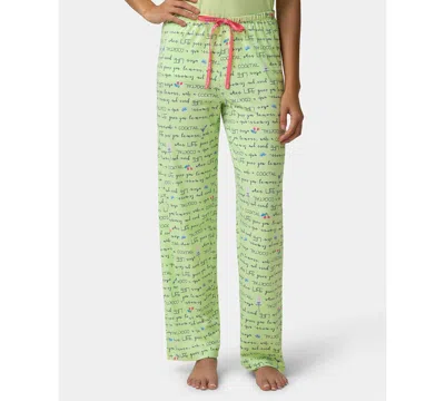 Hue Women's Lemon Script Print Mid-rise Pants In Green
