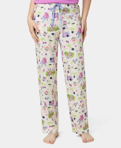 Hue Women's Lounging Flamingos Long Pajama Pants In Neutral