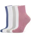 Hue Women's Mini Crew 6 Pack Socks U10227 In Wild Rose