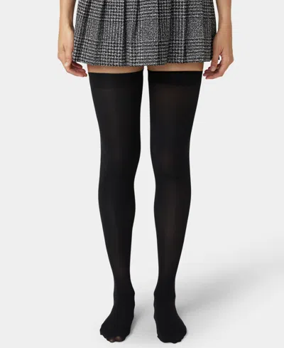 Hue Women's Opaque Over The Knee Socks In Black
