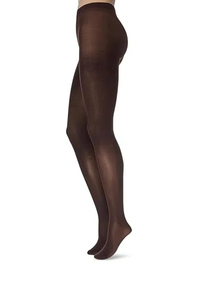 Hue Women's Opaque Sheer To Waist Tight In Espresso In Brown