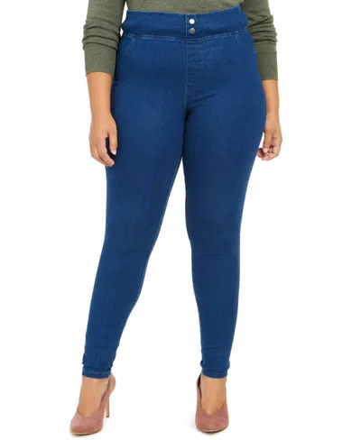 Hue Women's Original Smooth Denim Leggings - Plus In Blue
