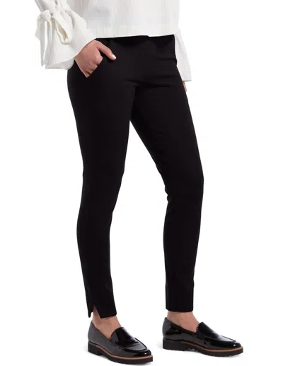 Hue Reversible Ponte Knit Crop Leggings In Black/gray