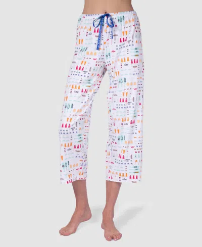 Hue Women's Printed Capri Mid-rise Pants In White