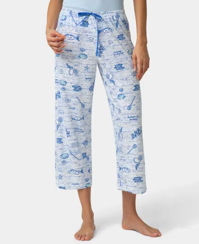 Hue Women's Printed Capri Mid-rise Pants In Blue