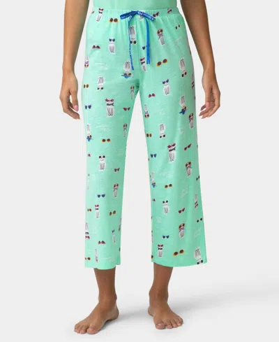 Hue Women's Printed Capri Mid-rise Pants In Blue