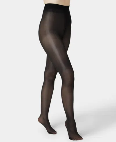 Hue Women's Printed Glossy Tights In Black