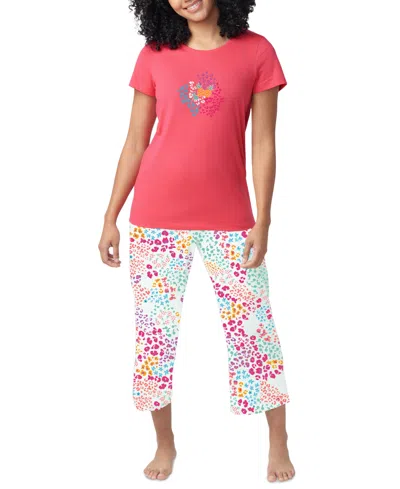 Hue Women's Printed Short-sleeve Capri Pajama Set In Dubarry
