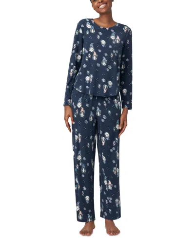 Hue Women's Waffle Fleece Pj Set In Vintage Indigo