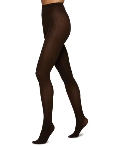 Hue Women's Ribbed Control Top Tights In Espresso