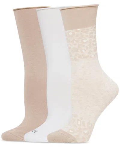 Hue Women's Roll Top Socks 3-pk. In Border Leo