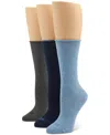 Hue Women's Roll Top Socks 3-pk. In Denim Heather,navy,grey Heather