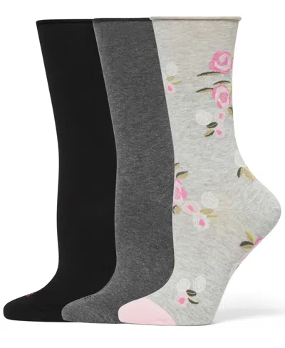 Hue Women's Roll Top Socks 3-pk U6487mp In Multi