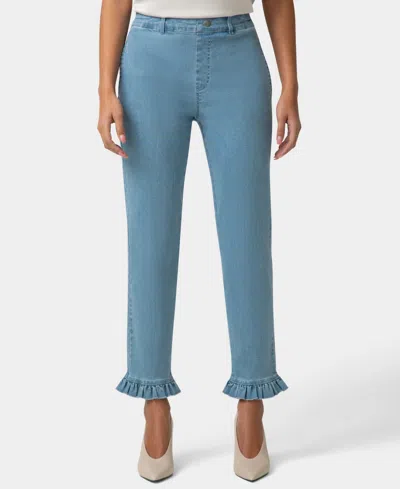 Hue Women's Ruffle Denim Skimmer Pull-on Sleepwear Pant In Blue
