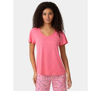 Hue Women's Short-sleeve Rosette Sleep T-shirt In Pink