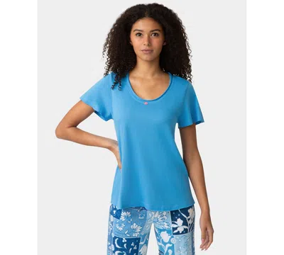 Hue Women's Short-sleeve Rosette Sleep T-shirt In Blue
