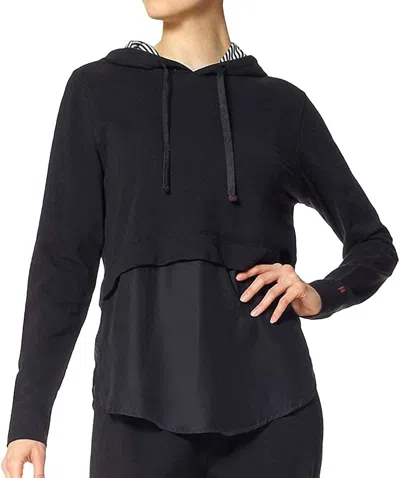 Hue Women's Sleepwear Layered Look Shirttail Hoodie In Black