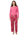Hue Women's Sleepwell Printed Knit Pajama Pant Made With Temperature Regulating Technology In Red