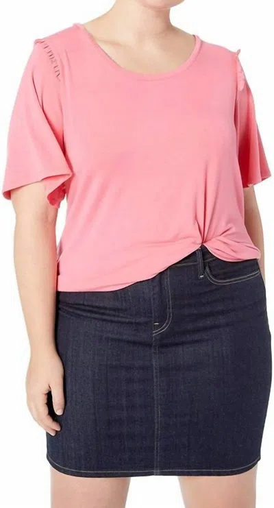 Hue Women's Solid Bell Ruffled Sleeve Sleep Top In Camellia Rose In Pink