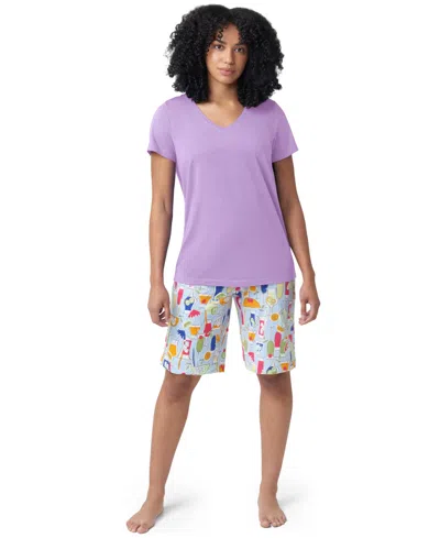 Hue Women's Solid Short-sleeve Scoop-neck Pajama T-shirt