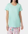 Hue Women's Solid Short-sleeve Scoop-neck Pajama T-shirt In Animal Print