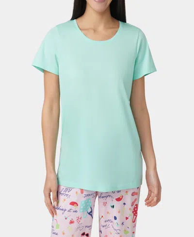 Hue Women's Solid Short-sleeve Scoop-neck Pajama T-shirt In Animal Print