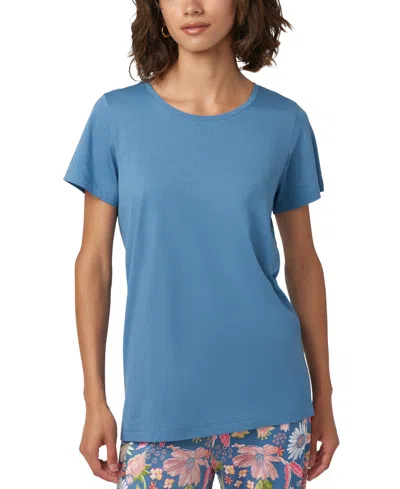 Hue Women's Solid Short-sleeve Scoop-neck Pajama T-shirt In Coronet Blue