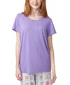 Shop Hue Women's Solid Short-sleeve Scoop-neck Pajama T-shirt In Paisley Purple