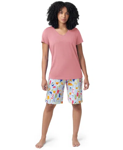 Hue Women's Solid Short-sleeve Scoop-neck Pajama T-shirt In Pink