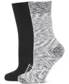 Hue Women's Spacedye Boot Socks, Pack Of Two In Charcoal Stripe Pack