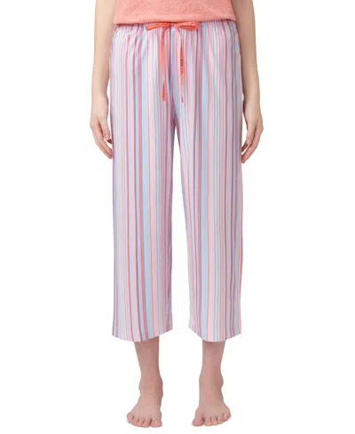 Hue Women's Sunrise Stripe Capri Pajama Pants In Bright White
