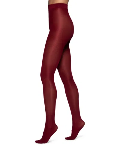 Hue Women's Super Gloss Opaque Tights In Rhubarb