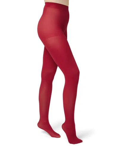 Hue Women's Super Opaque Control Top Tights In Red