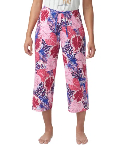 Hue Women's The Great Palms Printed Capri Pajama Pants In Raspberry