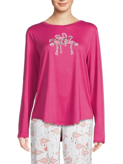 Hue Women's Timeless Graphic Tee In Fuchsia