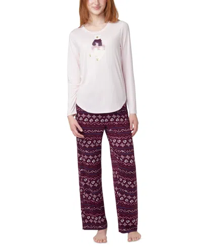 Hue Women's 2-pc. Timeless Soft Jersey Packaged Pajama Set In Festival Bloom